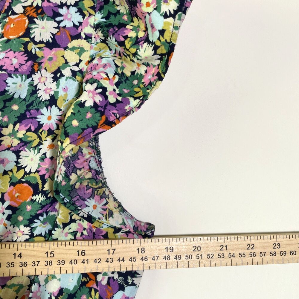 Gap Women’s Colorful Floral Cotton Maxi Dress Keyhole Tie Front Size Medium - Picture 5 of 8